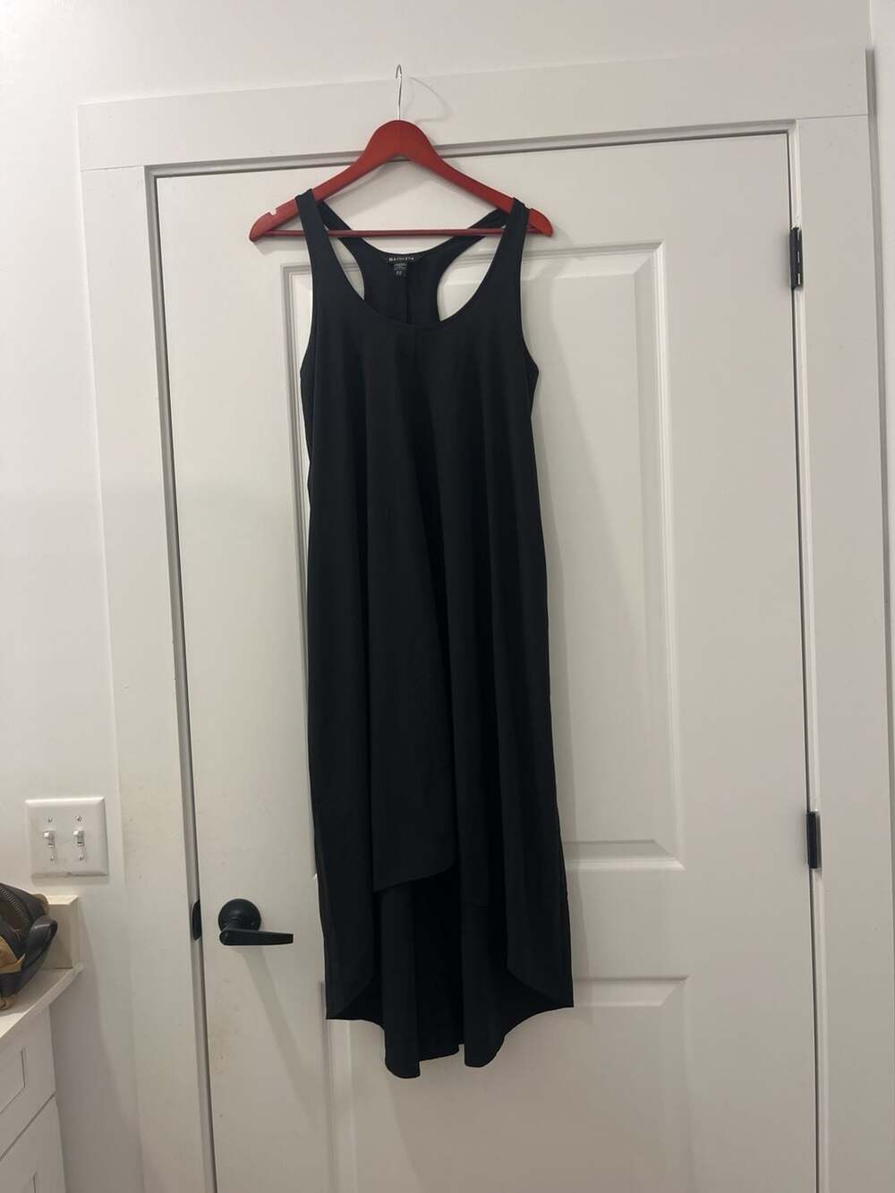 Athleta Maxi Dress Size S Black Racerback High Low